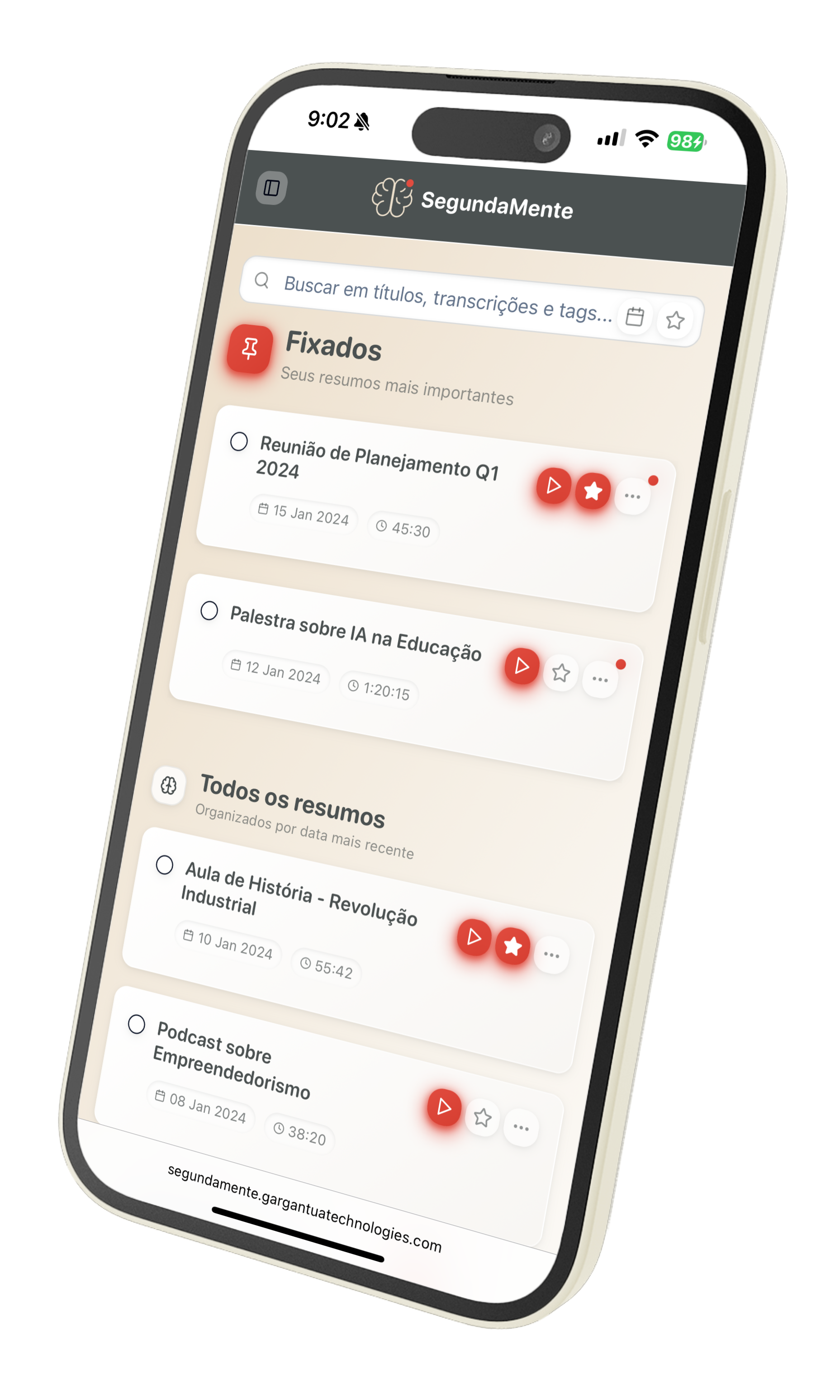 SegundaMente Dashboard